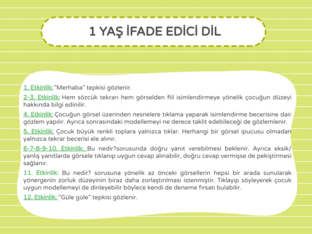 1 YAŞ İFADE EDİCİ DİL by Ezgi
