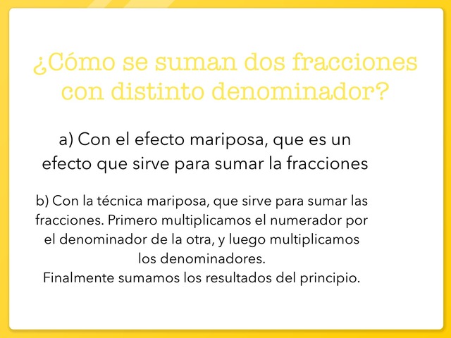 Suma Y Resta Con Distinto Denominador  by ALEX CERVERO MARTÍNEZ
