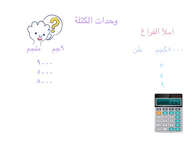 وحدات الكتلة الطالبة لجين العقيلي في الصف خامس  by لجين عبدالله العقيلي