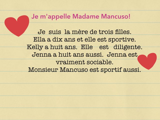 Français 7 Quiz 1 Review by Gretchen Mancuso