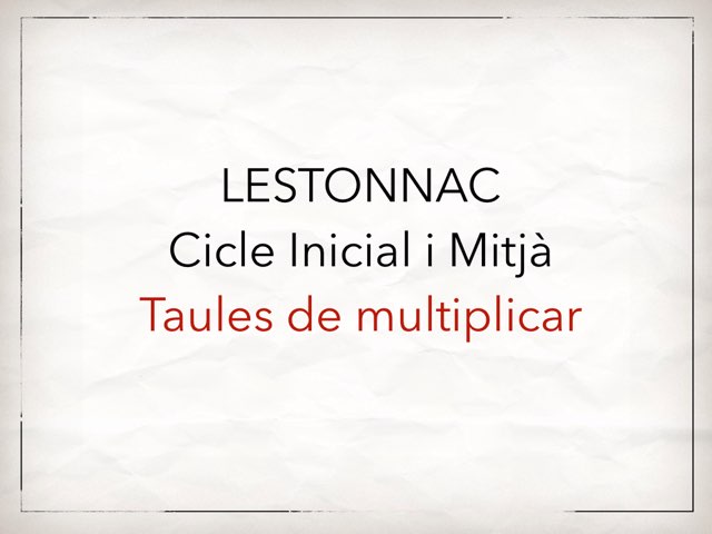 LESTONNAC Taules De Multiplicar by Alex Carretero