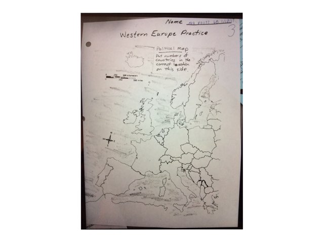 Western European Physical and Political Map by Ava Politz
