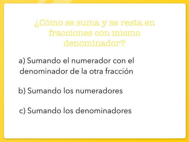 Suma Y Resta Con Mismo Denominador  by ALEX CERVERO MARTÍNEZ