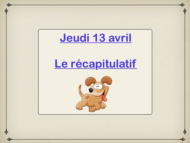A - Jeu13 - Récapitulatif  by Caroline Gozdek