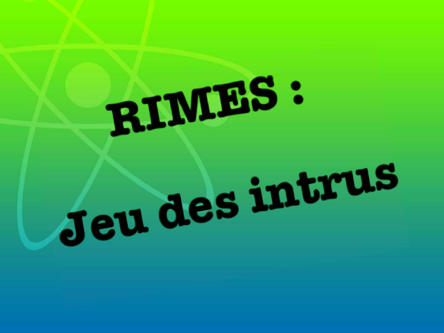 Rimes : jeu des intrus by ingrid mo