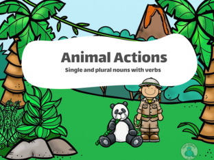 Animal actions Single and Plural Nouns with Verbs by Eden Binder