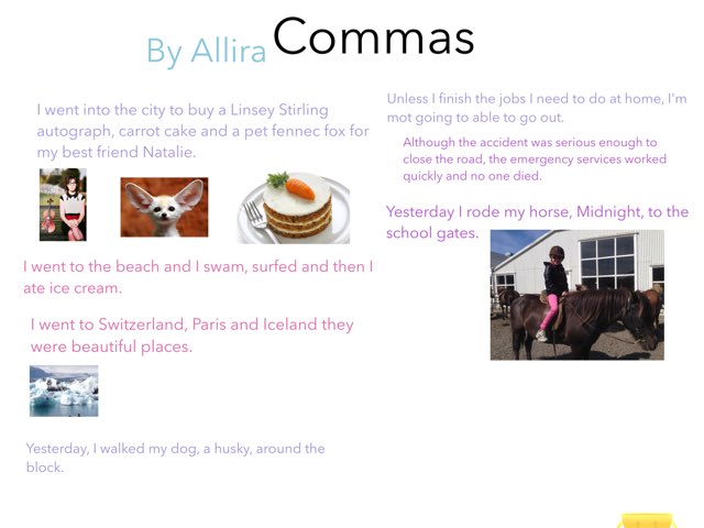 Commas By Allira by Year Four 2015