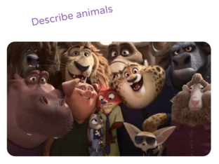 Describe animals by Iryna Rodinka