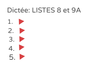 Dictée: LISTE 8 et 9A by 
