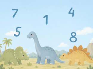 Dinozaurii învață cifra 1 by Ecaterina