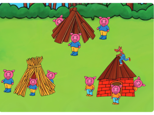 Drie biggetjes - Plaatsbegrippen by Liese