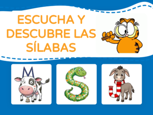 ESCUCHA Y DESCUBRE LAS SÍLABAS  (con la M-S-J)  by Marta 3 años