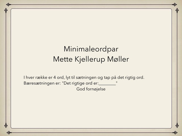 Minimaleordpar by Mette Kjellerup Møller