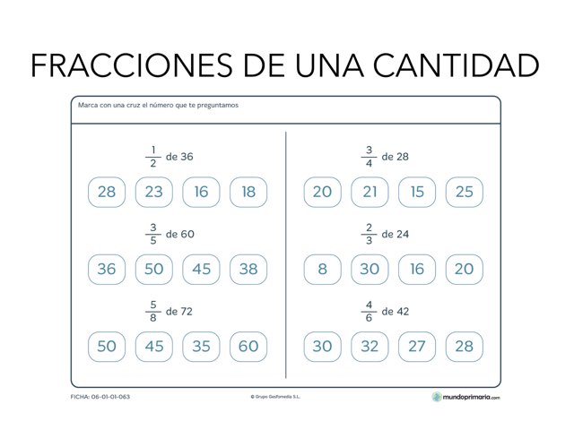Fracciones De Una Cantidad by Emma Falcó
