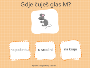 Gdje čuješ glasove I, E, O, U, M? by Marija Lesandric