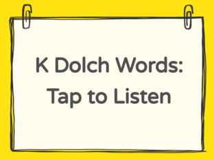K Dolch Words Sound Board 6 word pages by AES  EAGLES 2021