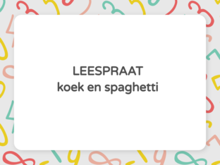 Leespraat koek en spaghetti by Jana Pauwels