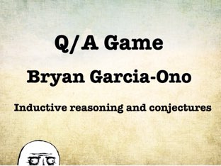 Math Q/A Game by Bryan Garcia-Ono
