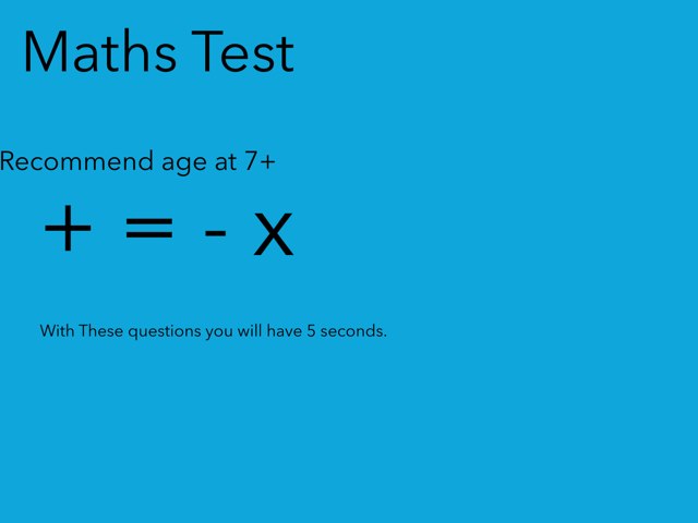 Maths Test by Waqas Ashraf