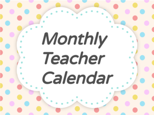 Monthly Teacher Calendar! by Tanu Gunne