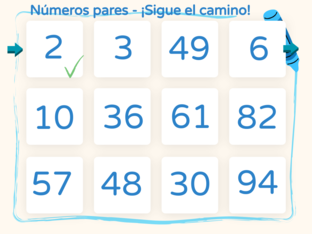 Números pares sigue el camino by Iris Honrubia