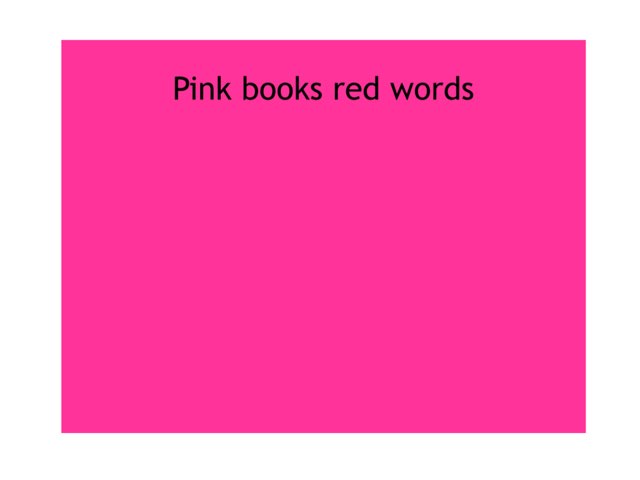 Pink Books Red Words | Online Activities | Language Studies (Native ...