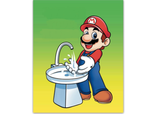 Puzzle Mario lavándose las manos by José Maria Martín Rizaldos
