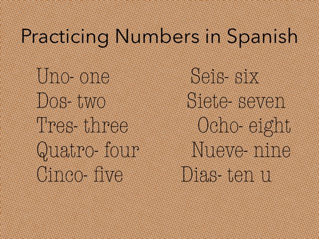 Spanish Numbers  by Pressley  Pollard