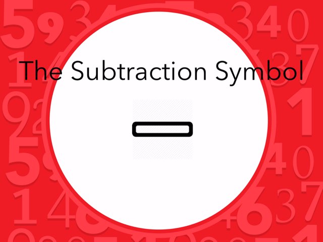 The Subtraction Symbol Free Games online for kids in Pre-K by Kristen