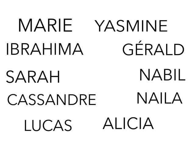 JOUONS AVEC LES PRÉNOMS  by Nora Lambillon