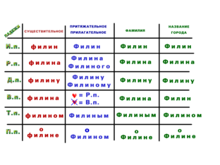 склонение сущ и притяж прилагательных by Наталья Гафарова