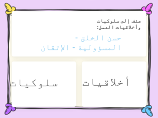 الوحدة الأولى: ( اثقافة العمل ) by LAMAR YAHYA