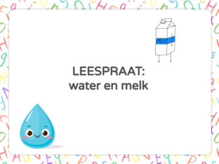 leespraat water en melk by Jana Pauwels