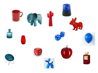 retrouve les objets de la même couleur  by lisa benamer