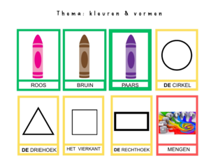 themawoordenschat: kleuren en vormen  by Lotte Schoriels